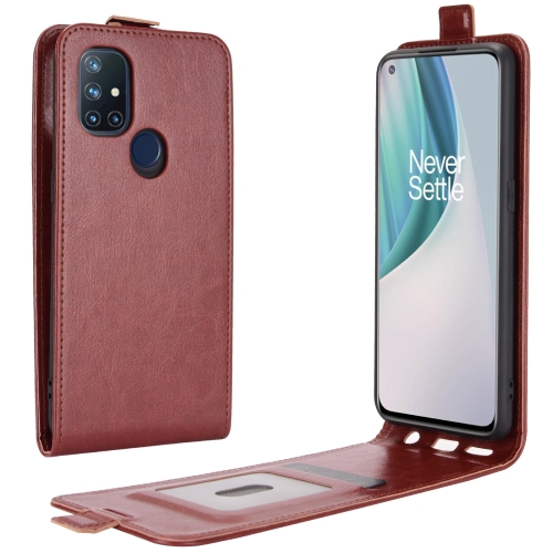 

For OnePlus Nord N10 5G R64 Texture Single Vertical Flip Leather Protective Case with Card Slots & Photo Frame(Brown)