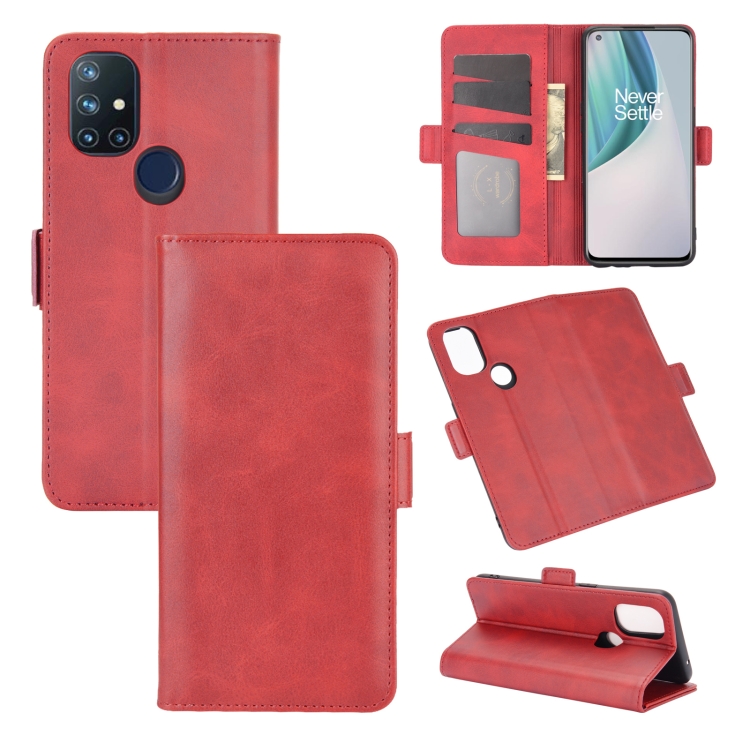 

For OnePlus Nord N10 5G Dual-side Magnetic Buckle Horizontal Flip Leather Case with Holder & Card Slots & Wallet(Red)