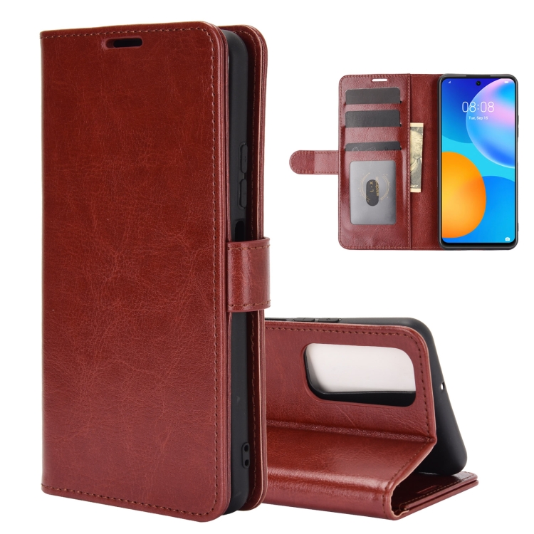 

For Huawei P smart 2021 R64 Texture Single Horizontal Flip Protective Case with Holder & Card Slots & Wallet& Photo Frame(Brown)