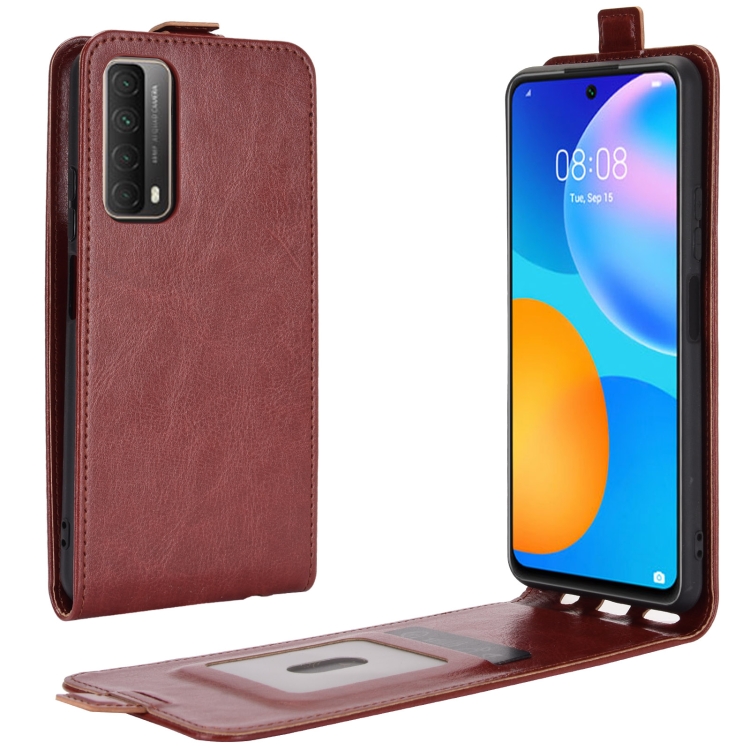 

For Huawei P smart 2021 R64 Texture Single Vertical Flip Leather Protective Case with Card Slots & Photo Frame(Brown)