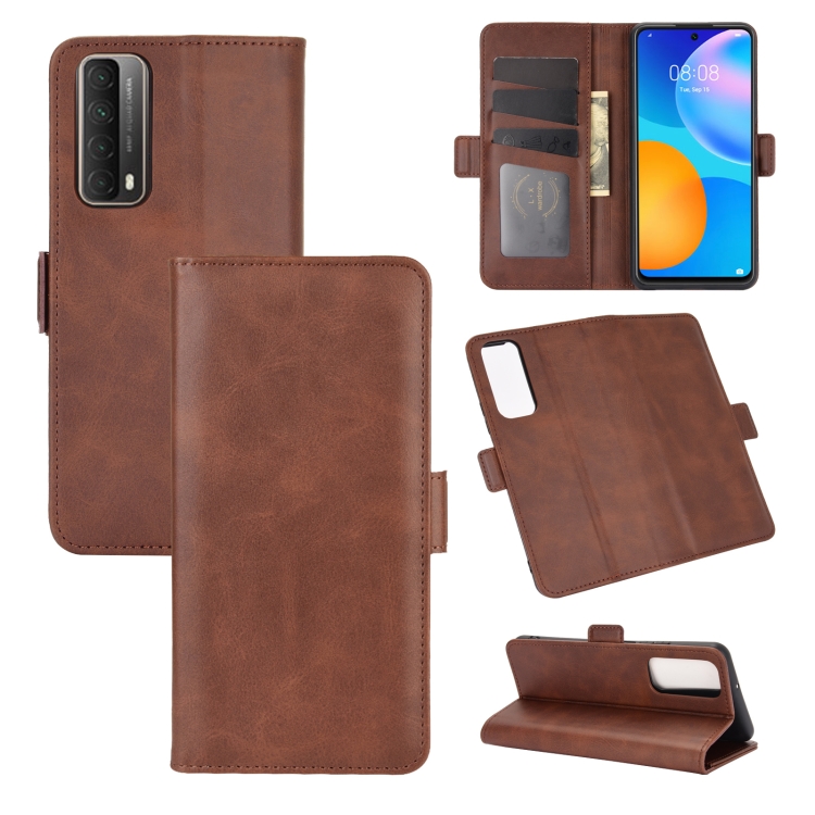 

For Huawei P smart 2021 Dual-side Magnetic Buckle Horizontal Flip Leather Case with Holder & Card Slots & Wallet(Brown)