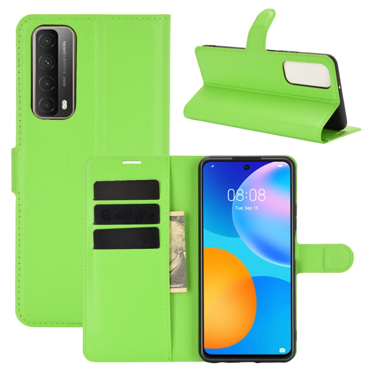 

For Huawei P smart 2021 Litchi Texture Horizontal Flip Protective Case with Holder & Card Slots & Wallet(Green)