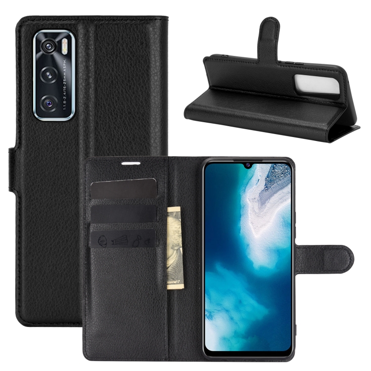 

For VIVO V20SE Litchi Texture Horizontal Flip Protective Case with Holder & Card Slots & Wallet(Black)