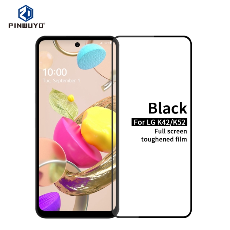 

For LG K42 / K52 PINWUYO 9H 2.5D Full Screen Tempered Glass Film(Black)