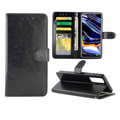 

For OPPO Realme 7 Pro Crazy Horse Texture Leather Horizontal Flip Protective Case with Holder & Card Slots & Wallet & Photo Frame(Black)