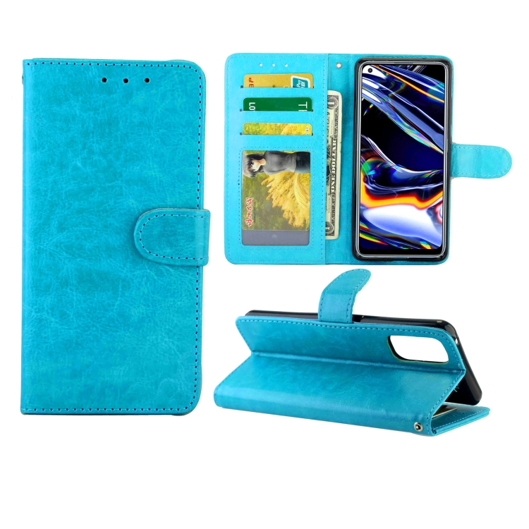 

For OPPO Realme 7 Pro Crazy Horse Texture Leather Horizontal Flip Protective Case with Holder & Card Slots & Wallet & Photo Frame(Baby Blue)