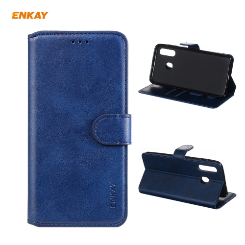 

For Samsung Galaxy M10s / A20 / A30 ENKAY Hat-Prince ENK-PUC027 Horizontal Flip PU Leather Case with Holder & Card Slots & Wallet(Dark Blue)