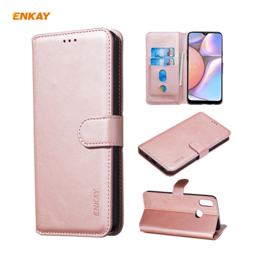 

For Samsung Galaxy M01s / A10s ENKAY Hat-Prince ENK-PUC026 Horizontal Flip PU Leather Case with Holder & Card Slots & Wallet(Pink)