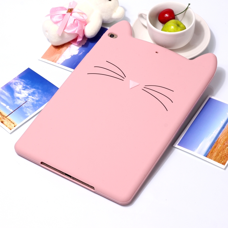 

Cat Whiskers Pattern Silicone Protective Case for iPad 9.7 (2018) & iPad 9.7 (2017) & Pro 9.7 inch & Air 2 & Air(pink)