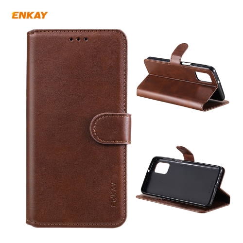 

For Samsung Galaxy M31s ENKAY Hat-Prince ENK-PUC029 Horizontal Flip PU Leather Case with Holder & Card Slots & Wallet(Brown)