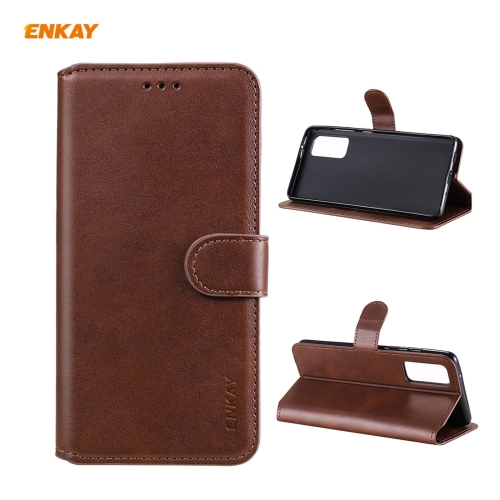 

For Samsung Galaxy S20 FE / S20 Lite (4G/5G) ENKAY Hat-Prince ENK-PUC030 Horizontal Flip PU Leather Case with Holder & Card Slots & Wallet(Brown)