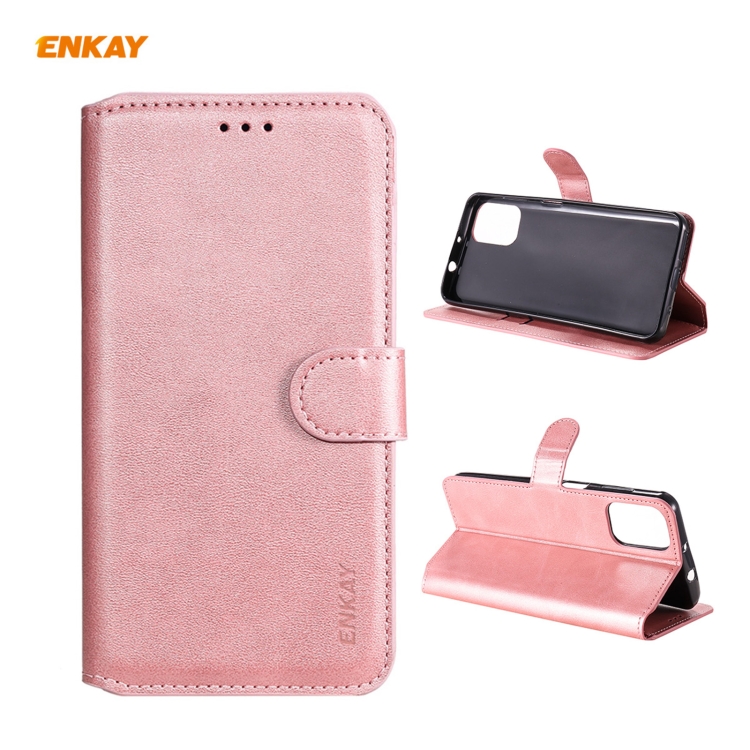

For Motorola Moto G9 Plus ENKAY Hat-Prince ENK-PUC035 Horizontal Flip PU Leather Case with Holder & Card Slots & Wallet(Pink)