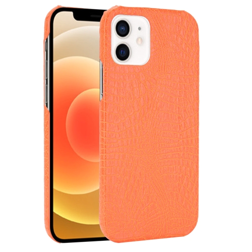 

For iPhone 12 mini Shockproof Crocodile Texture PC + PU Case(Orange)