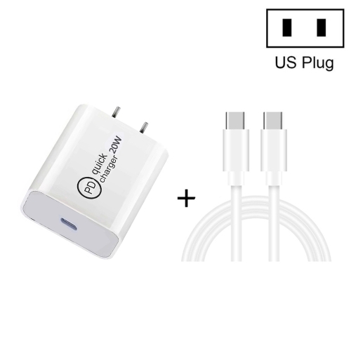 

SDC-20W 2 in 1 PD 20W USB-C / Type-C Travel Charger + 3A PD 3.0 USB-C / Type-C to USB-C / Type-C Fast Charge Data Cable Set, Cable Length: 1m, US Plug
