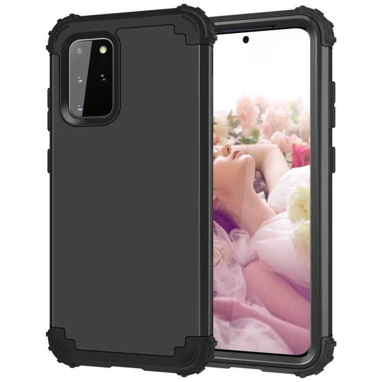 

For Samsung Galaxy Note20 Ultra PC + Silicone Three-piece Shockproof Protection Case(Black)
