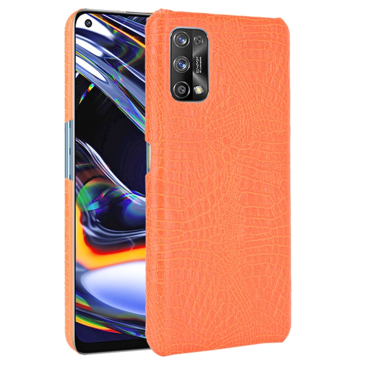 

For OPPO Realme 7 Pro Shockproof Crocodile Texture PC + PU Case(Orage)