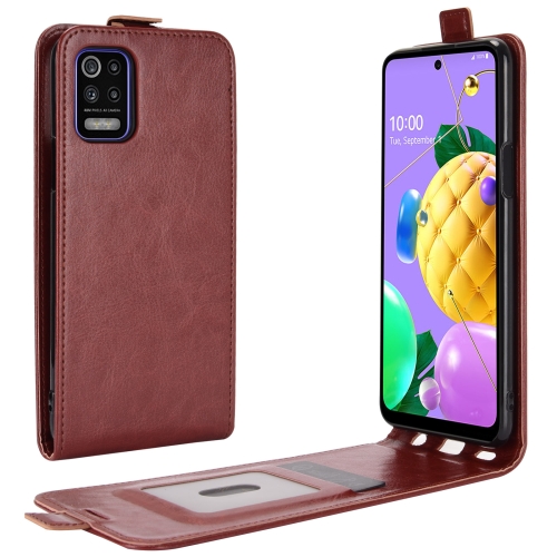 

For LG K52 R64 Texture Single Vertical Flip Leather Protective Case with Card Slots & Photo Frame(Brown)