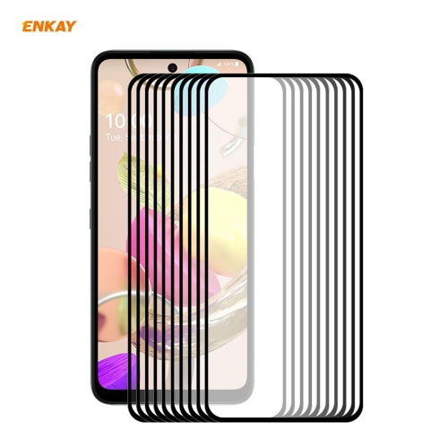 

For LG K42 / K52 / K62 10 PCS ENKAY Hat-Prince Full Glue 0.26mm 9H 2.5D Tempered Glass Full Coverage Film