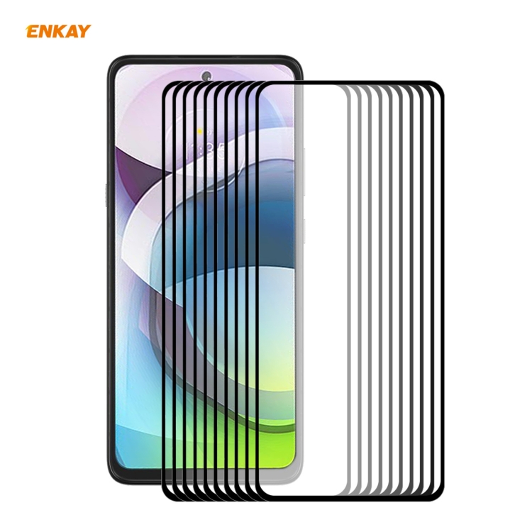 

For Motorola Moto G 5G 10 PCS ENKAY Hat-Prince Full Glue 0.26mm 9H 2.5D Tempered Glass Full Coverage Film