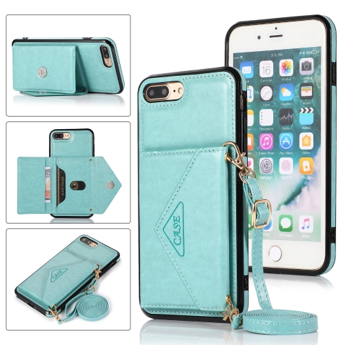 

Multi-functional Cross-body Card Bag TPU+PU Back Cover Case with Holder & Card Slot & Wallet For iPhone 6 Plus / 6s Plus(Green)