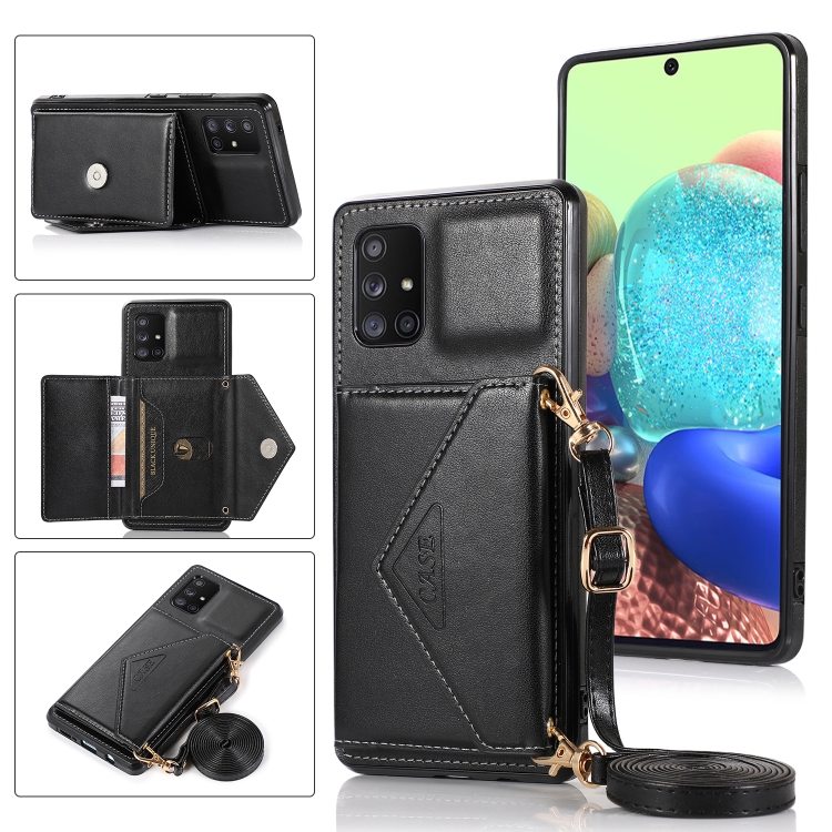 

For Samsung Galaxy S20 FE Multi-functional Cross-body Card Bag TPU+PU Back Cover Case with Holder & Card Slot & Wallet(Black)