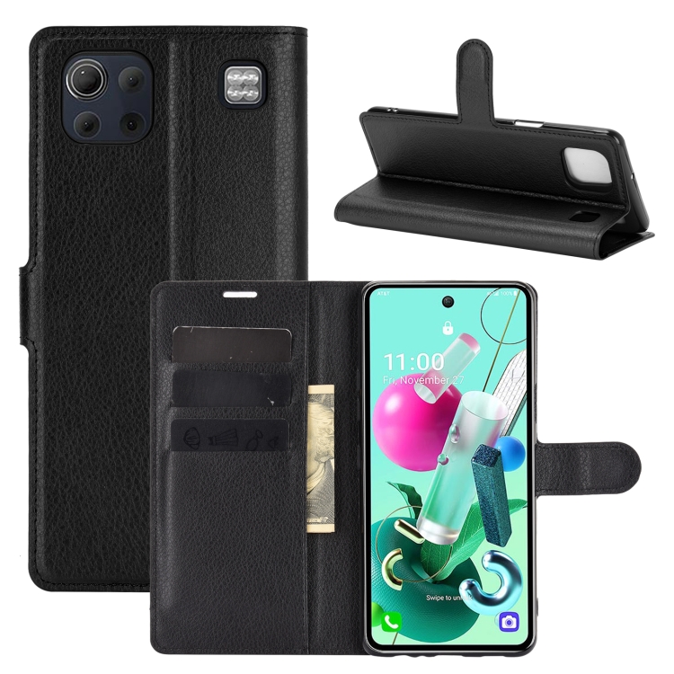 

For LG K92 5G Litchi Texture Horizontal Flip Protective Case with Holder & Card Slots & Wallet(Black)