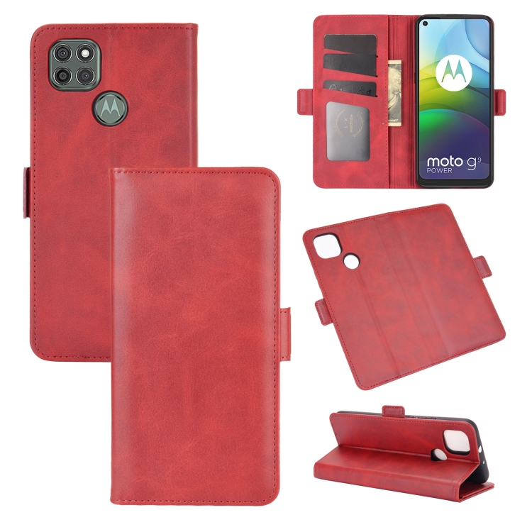 

For Motorola Moto G9 Power Dual-side Magnetic Buckle Horizontal Flip Leather Case with Holder & Card Slots & Wallet(Red)