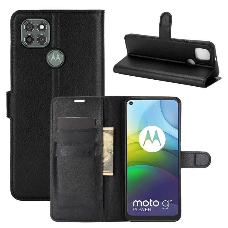 

For Motorola Moto G9 Power Litchi Texture Horizontal Flip Protective Case with Holder & Card Slots & Wallet(Black)