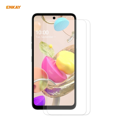 

For LG K42 / K52 / K62 2 PCS ENKAY Hat-Prince 0.26mm 9H 2.5D Curved Edge Tempered Glass Film