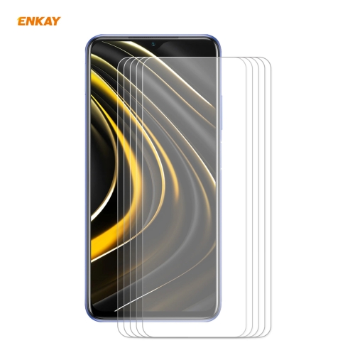 

For Xiaomi Poco M3 5 PCS ENKAY Hat-Prince 0.26mm 9H 2.5D Curved Edge Tempered Glass Film