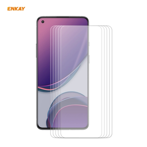 

For OnePlus 8T 5 PCS ENKAY Hat-Prince 0.26mm 9H 2.5D Curved Edge Tempered Glass Film