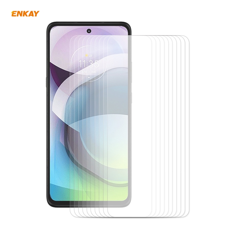 

For Motorola Moto G 5G 10 PCS ENKAY Hat-Prince 0.26mm 9H 2.5D Curved Edge Tempered Glass Film