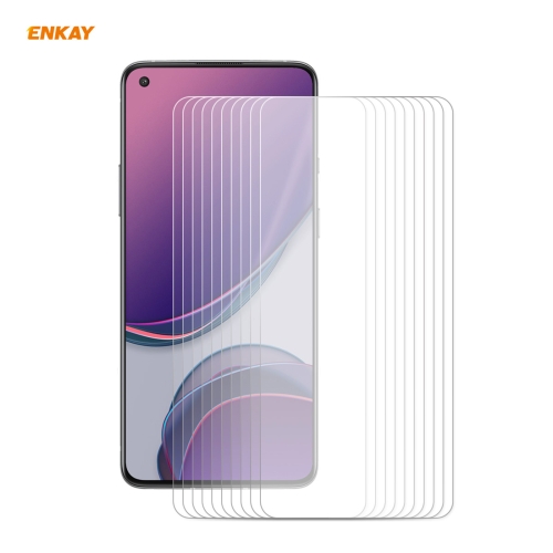 

For OnePlus 8T 10 PCS ENKAY Hat-Prince 0.26mm 9H 2.5D Curved Edge Tempered Glass Film