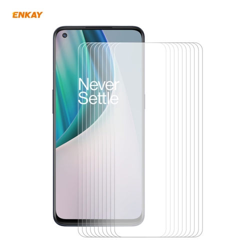 

For OnePlus Nord N10 5G 10 PCS ENKAY Hat-Prince 0.26mm 9H 2.5D Curved Edge Tempered Glass Film