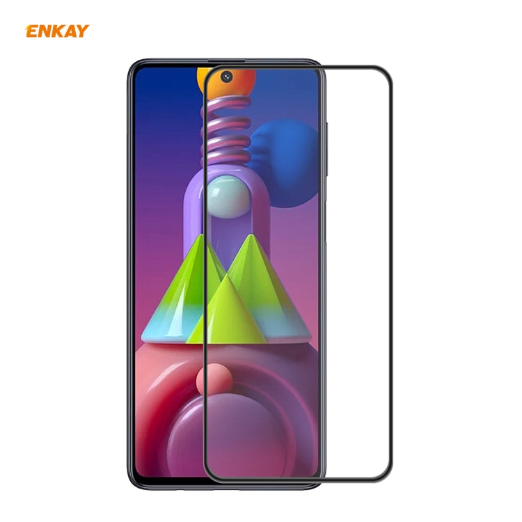 

For Samsung Galaxy M51 ENKAY Hat-Prince Anti-drop Full Glue Tempered Glass Full Screen Film Anti-fall Protector