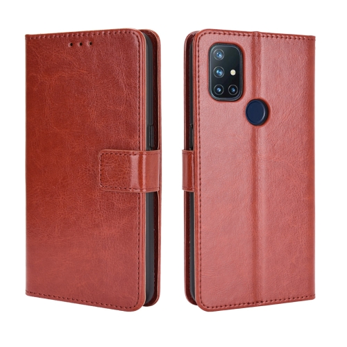 

For OnePlus Nord N10 5G Retro Crazy Horse Texture Horizontal Flip Leather Case with Holder & Card Slots & Photo Frame(Brown)