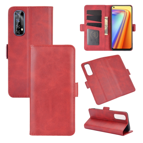 

For OPPO Realme 7 Dual-side Magnetic Buckle Horizontal Flip Leather Case with Holder & Card Slots & Wallet(Red)