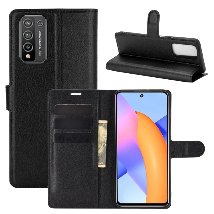 

For Huawei Honor 10X Lite Litchi Texture Horizontal Flip Protective Case with Holder & Card Slots & Wallet(Black)