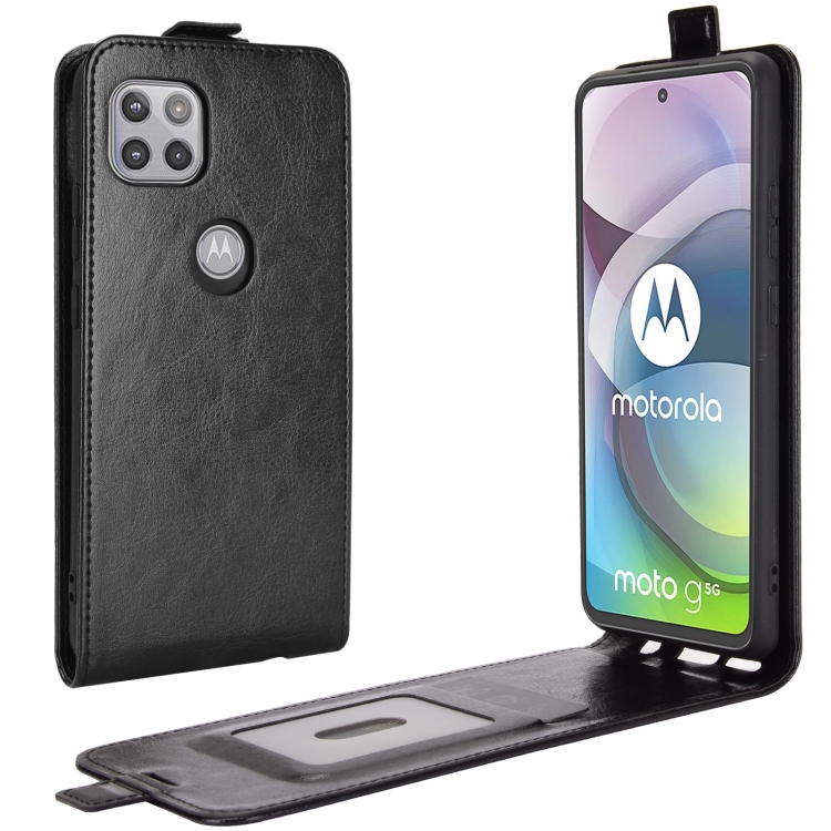 

For Motorola Moto G 5G R64 Texture Single Vertical Flip Leather Protective Case with Card Slots & Photo Frame(Black)