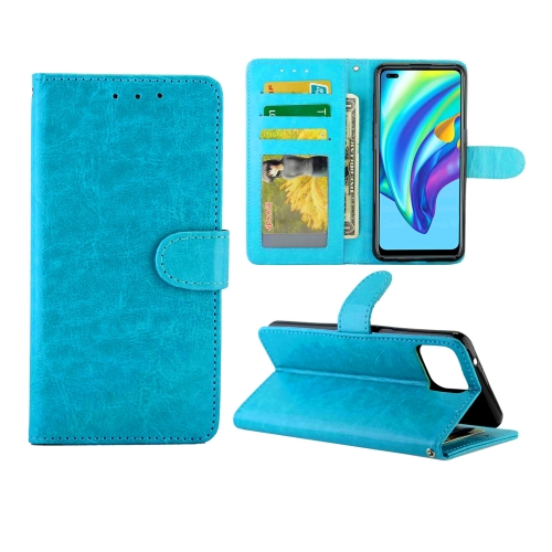 

For OPPO Reno4 Lite / F17 Pro/A93 Crazy Horse Texture Leather Horizontal Flip Protective Case with Holder & Card Slots & Wallet & Photo Frame(Baby Blue)