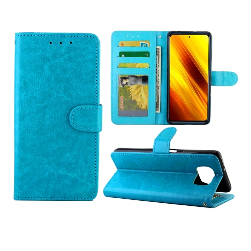 

For Xiaomi Poco X3 NFC Crazy Horse Texture Leather Horizontal Flip Protective Case with Holder & Card Slots & Wallet & Photo Frame(Baby Blue)