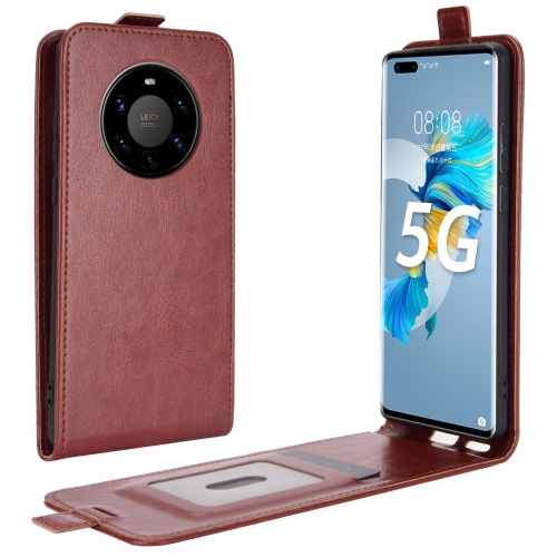 

For Huawei Mate 40 Pro+ R64 Texture Single Vertical Flip Leather Protective Case with Card Slots & Photo Frame(Brown)