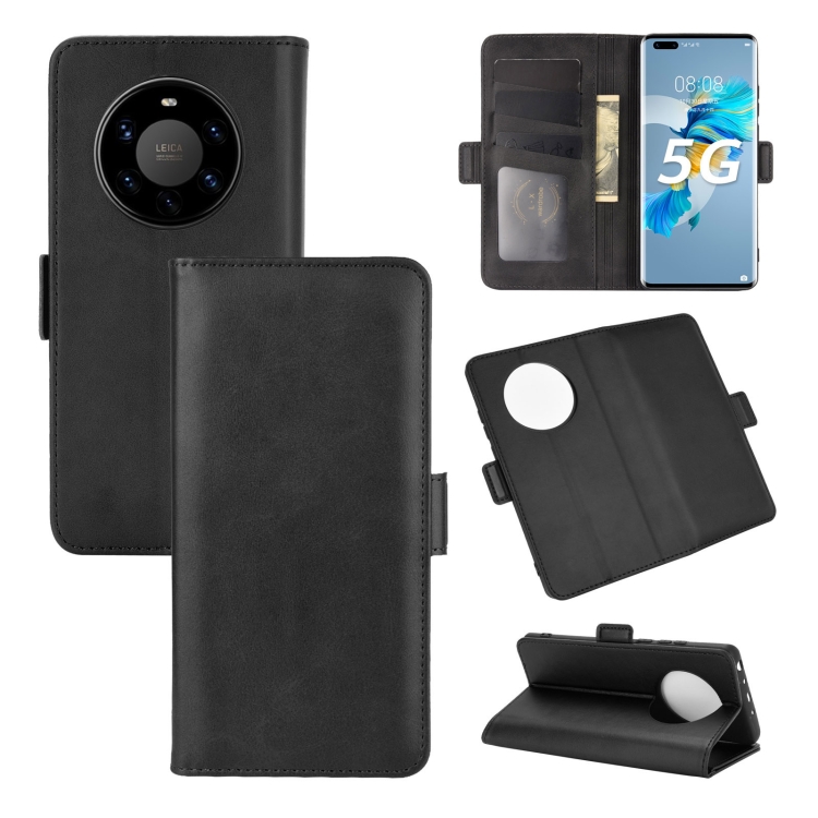 

For Huawei Mate 40 Pro+ Dual-side Magnetic Buckle Horizontal Flip Leather Case with Holder & Card Slots & Wallet(Black)