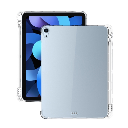 

For iPad Air (2020) 10.9 Transparent All-inclusive TPU Silicone Anti-drop Protective Case with Pen Slot