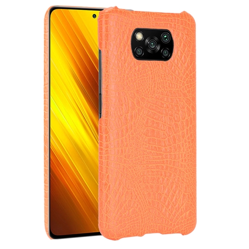 

For Xiaomi Poco X3 NFC Shockproof Crocodile Texture PC + PU Case(Orange)