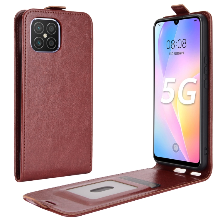

For Huawei nova 8 SE R64 Texture Single Vertical Flip Leather Case with Card Slots & Photo Frame(Brown)