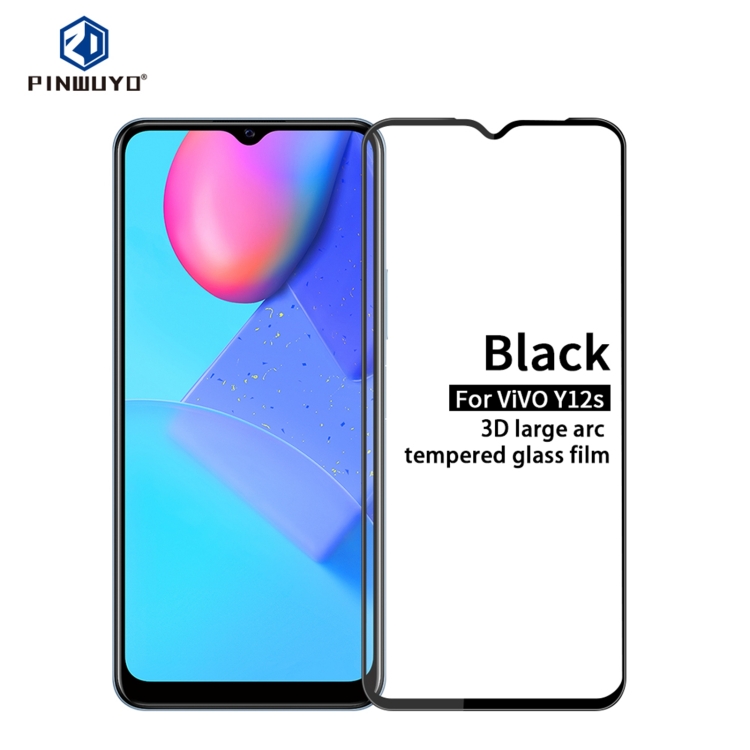 

For vivo Y12s PINWUYO 9H 3D Curved Full Screen Explosion-proof Tempered Glass Film(Black)