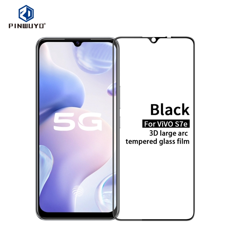 

For vivo S7e 5G PINWUYO 9H 3D Curved Full Screen Explosion-proof Tempered Glass Film(Black)