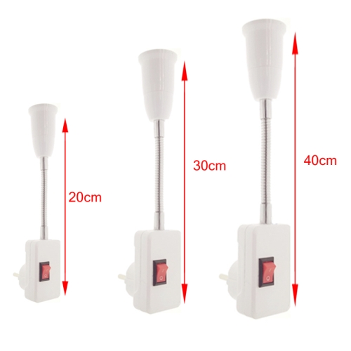 

30CM AC 110-220V 6A E27 Bulb Holder Flexible Extension Converter Switch Adapter Socket(US plug)