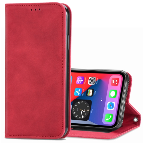 

Retro Skin Feel Business Magnetic Horizontal Flip Leather Case with Holder & Card Slots & Wallet & Photo Frame For iPhone 12 Pro Max(Red)